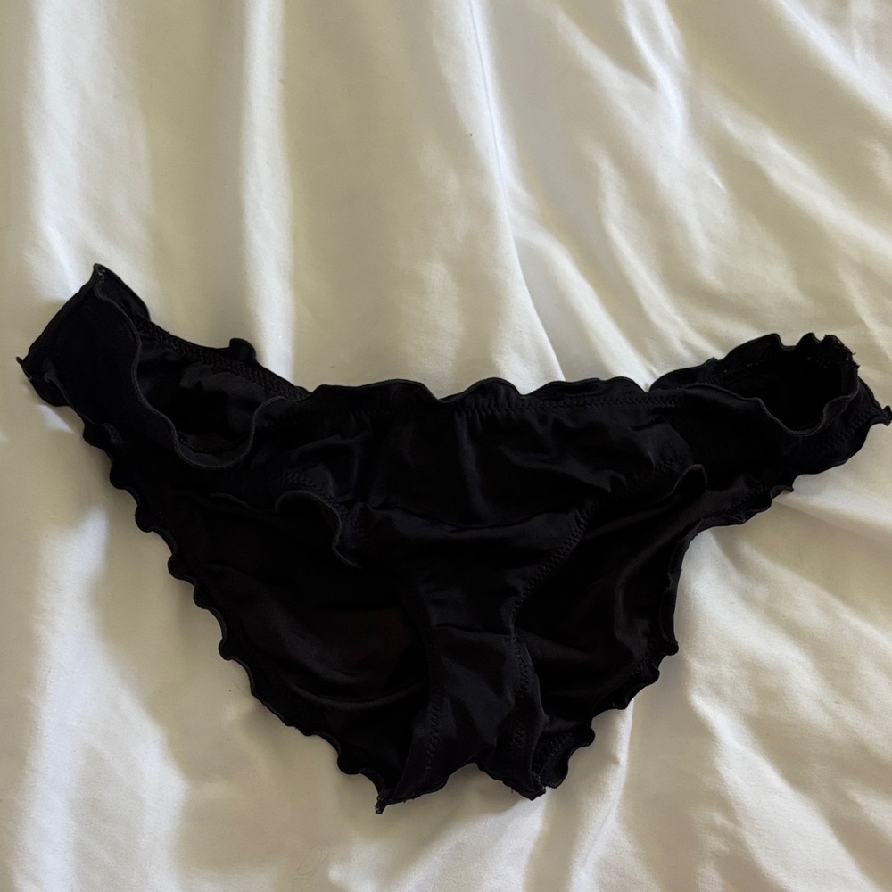 Victoria's Secret Black Ruffle Bikini Bottom